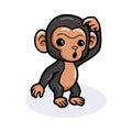 Cute baby chimpanzee cartoon thinking Royalty Free Stock Photo
