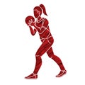 Female Player Bowling Sport Bowler Action Cartoon Graphic Vector Royalty Free Stock Photo