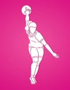Female Player Bowling Sport Bowler Action Cartoon Graphic Vector Royalty Free Stock Photo