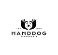 Dog Hand Care Pet Logo health design Vector template. Animal care logo icon silhouette. Veterinary Clinic Vector Logo Stock Royalty Free Stock Photo