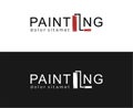 Letter i shape paint roll logo Design Vector. Paint roller logo icon design template. Repair of apartments and houses