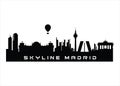 Madrid skyline horizontal banner Black silhouette of Madrid Spain Vector template Royalty Free Stock Photo