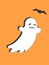 Cute ghost with bats Royalty Free Stock Photo