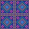 Colourful Traditional Indian Bandhani pattern background, seamless decorative geometric patoda Bandana