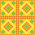 Yellow colour Traditional Indian Bandhani pattern background, seamless decorative geometric patoda Bandana