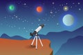 Illustration Vector Graphic Of Want To See How Beautiful Starts With Telescope