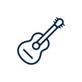 Acoustic guitar icon logo vector design illustration, isolated on white background. Royalty Free Stock Photo