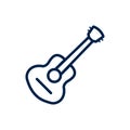 Acoustic guitar icon logo vector design illustration, isolated on white background. Royalty Free Stock Photo