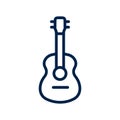 Acoustic guitar icon logo vector design illustration, isolated on white background. Royalty Free Stock Photo