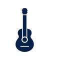 Acoustic guitar icon logo vector design illustration, isolated on white background. Royalty Free Stock Photo