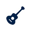 Acoustic guitar icon logo vector design illustration, isolated on white background. Royalty Free Stock Photo