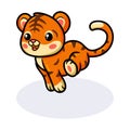 Cute baby tiger cartoon running Royalty Free Stock Photo