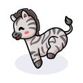 Cute little zebra cartoon jumping Royalty Free Stock Photo