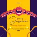 Banner design of Happy Dussehra Royalty Free Stock Photo