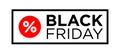 black Friday logo. modern label in black and red colors with outline.