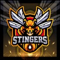 Stinger bee mascot. esport logo design