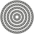 African or Mexican Aztec round circular border frame in a range of sizes.