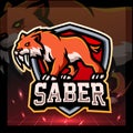 Sabertooth mascot. esport logo desgin Royalty Free Stock Photo