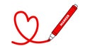 marker pen with heart for children Royalty Free Stock Photo