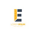 Letter E Ruler Logo Design Vector Graphic Icon Royalty Free Stock Photo
