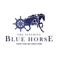 Logo The Steering Blue Horse for business, entertainment, media and real estate