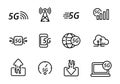 Set of 5g icon in linear style Royalty Free Stock Photo