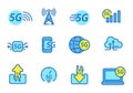 Set of 5g icon in linear color style Royalty Free Stock Photo