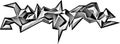 Graffiti urban tag. Pointillism ink drawing. Stippling illustration. Black and white halftone pattern. 3d abstract . Vector Royalty Free Stock Photo