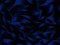 Leaf curly waves tracery, black and blue gradient curved petals pattern. Vector seamless background.