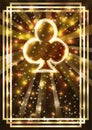 Poker card clubs, casino banner, vector Royalty Free Stock Photo