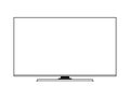 TV flat screen lcd, plasma, tv mock up. white blank HD monitor mockup. Modern video panel black flatscreen.Isolated on white. Royalty Free Stock Photo