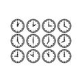 Time clock line icons  Alarm and Smartwatch Royalty Free Stock Photo