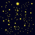 Yellow star background, north star, glitter stargaze, vector illustration Royalty Free Stock Photo