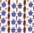 Beautiful colorful batik motif with tifa and native papua shield