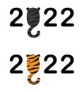 Cute logo of 2022 year of Male Black Tiger symbol