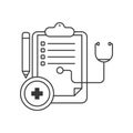 Medical checkup icon in linear style Royalty Free Stock Photo