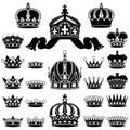 Crown collection - vector silhouette Royalty Free Stock Photo
