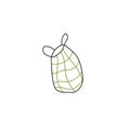 ecology concept. hand drawn doodle ecology elements. string bag icon, use less plastic, go green, safe planet