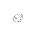 doodle outline element for Halloween. human skull. isolated vector illustration