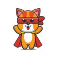 Cute cat super hero cartoon illustration Royalty Free Stock Photo