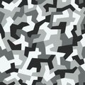 Black camouflage seamless urban pattern. Military geometric camo texture. Army wallpaper. Vector