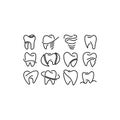 Dental vector logo for dental health icons or symbols. Royalty Free Stock Photo