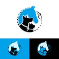 Cat dog and horse animal veterinary logo vector illustration with color variations Royalty Free Stock Photo