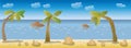 2D Side Scrolling Beach Game Background Vector Royalty Free Stock Photo