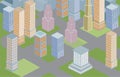 Isometric 3D City View Vector Illustration Royalty Free Stock Photo