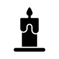Candle Solid Style Icon. Halloween Themed Icon.