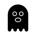Ghost Solid Style Icon. Halloween Themed Icon.