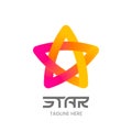 Five point star logo template.