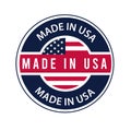 Made in USA badges. proud label stamp, American flag and national symbols, united states of America patriotic emblems set.  us pro Royalty Free Stock Photo