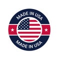 Made in USA badges. proud label stamp, American flag and national symbols, united states of America patriotic emblems set. us pro